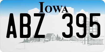 IA license plate ABZ395