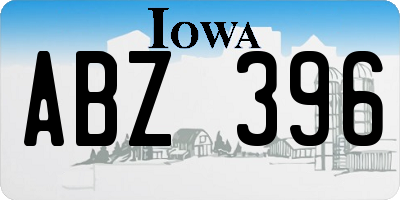 IA license plate ABZ396