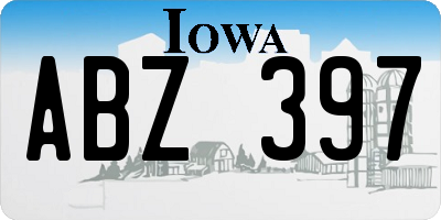 IA license plate ABZ397