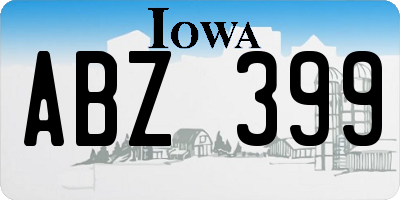 IA license plate ABZ399