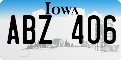 IA license plate ABZ406