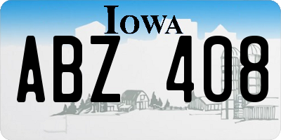 IA license plate ABZ408