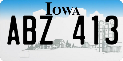 IA license plate ABZ413