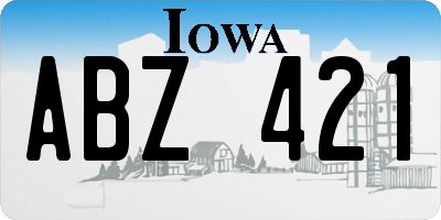 IA license plate ABZ421