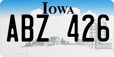 IA license plate ABZ426