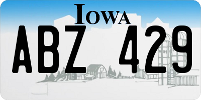 IA license plate ABZ429