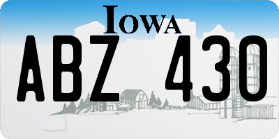 IA license plate ABZ430