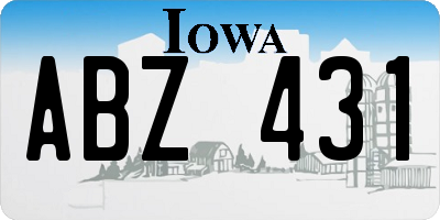 IA license plate ABZ431