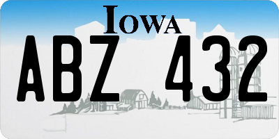 IA license plate ABZ432