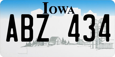 IA license plate ABZ434