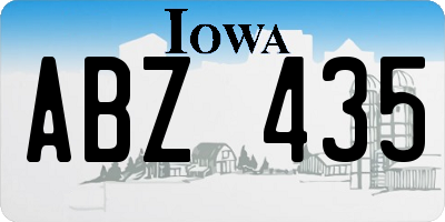 IA license plate ABZ435