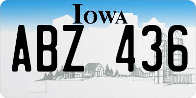IA license plate ABZ436