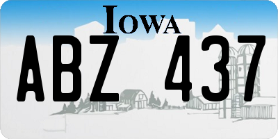 IA license plate ABZ437