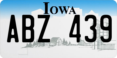 IA license plate ABZ439