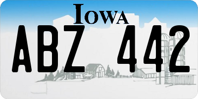 IA license plate ABZ442