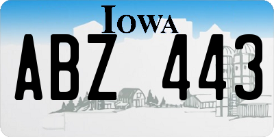 IA license plate ABZ443