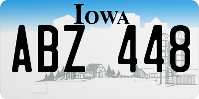 IA license plate ABZ448