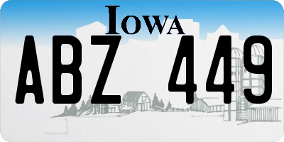 IA license plate ABZ449