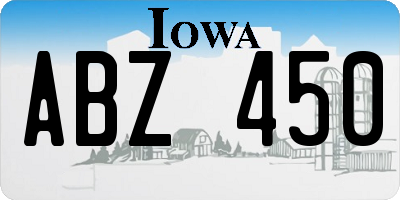 IA license plate ABZ450