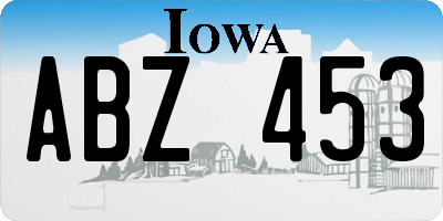 IA license plate ABZ453