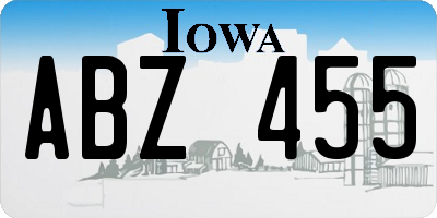 IA license plate ABZ455