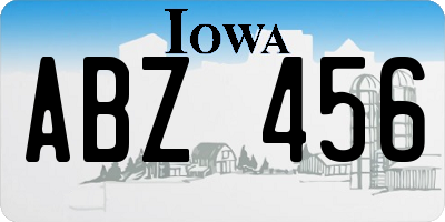 IA license plate ABZ456