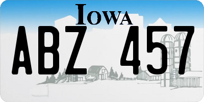 IA license plate ABZ457
