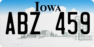 IA license plate ABZ459