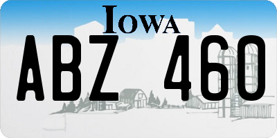 IA license plate ABZ460