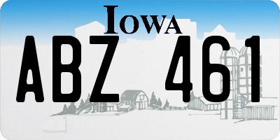 IA license plate ABZ461