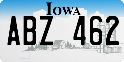 IA license plate ABZ462