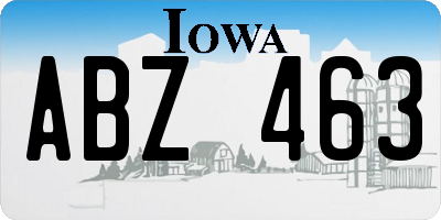IA license plate ABZ463