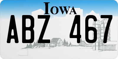 IA license plate ABZ467