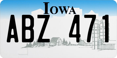 IA license plate ABZ471