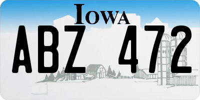 IA license plate ABZ472