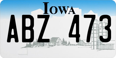 IA license plate ABZ473