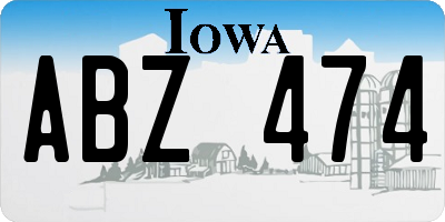 IA license plate ABZ474