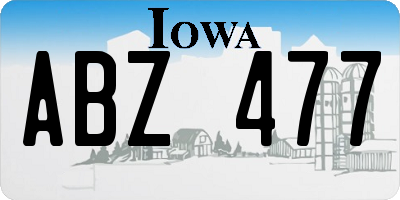 IA license plate ABZ477
