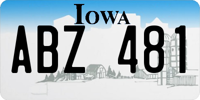 IA license plate ABZ481