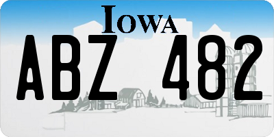 IA license plate ABZ482