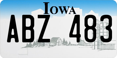 IA license plate ABZ483