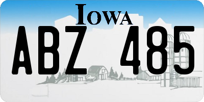 IA license plate ABZ485