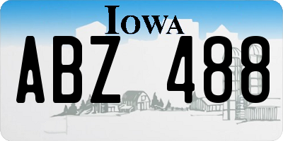 IA license plate ABZ488