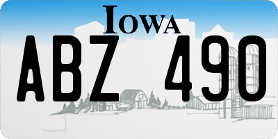 IA license plate ABZ490