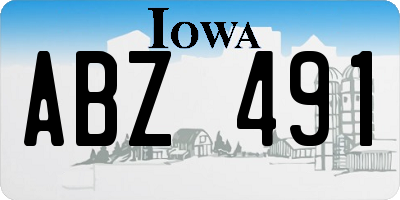 IA license plate ABZ491