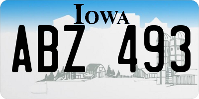 IA license plate ABZ493