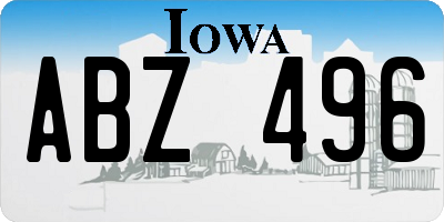 IA license plate ABZ496