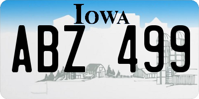 IA license plate ABZ499