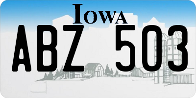 IA license plate ABZ503