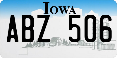 IA license plate ABZ506